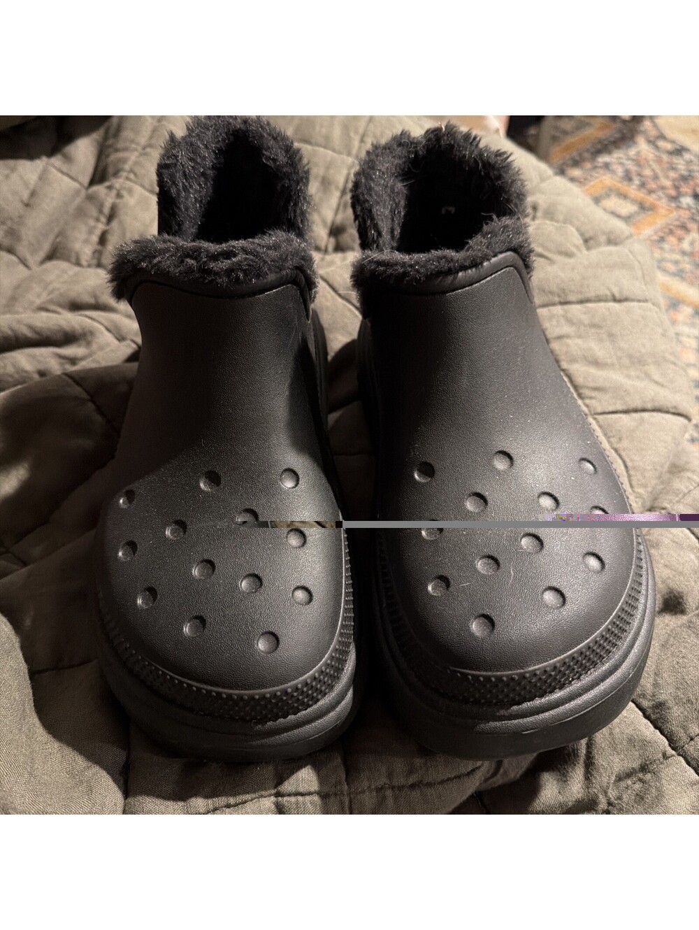 Crocks Fuzzy Winter Boots Faux Fur Size 9 Women's waterproof
